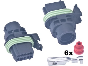 Conector de bomba de combustible de 6 vías con sellos de cable y terminales Conector de bomba de combustible de 6 vías con sellos de cable y terminales