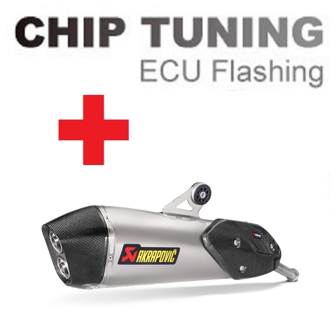 BMW C650GT Slip-On Line (Titanium) 2016-2020 Ajuste de flash de ECU de alto rendimiento + Akrapovic S-B6SO8-HZAAT (Etapa 3)