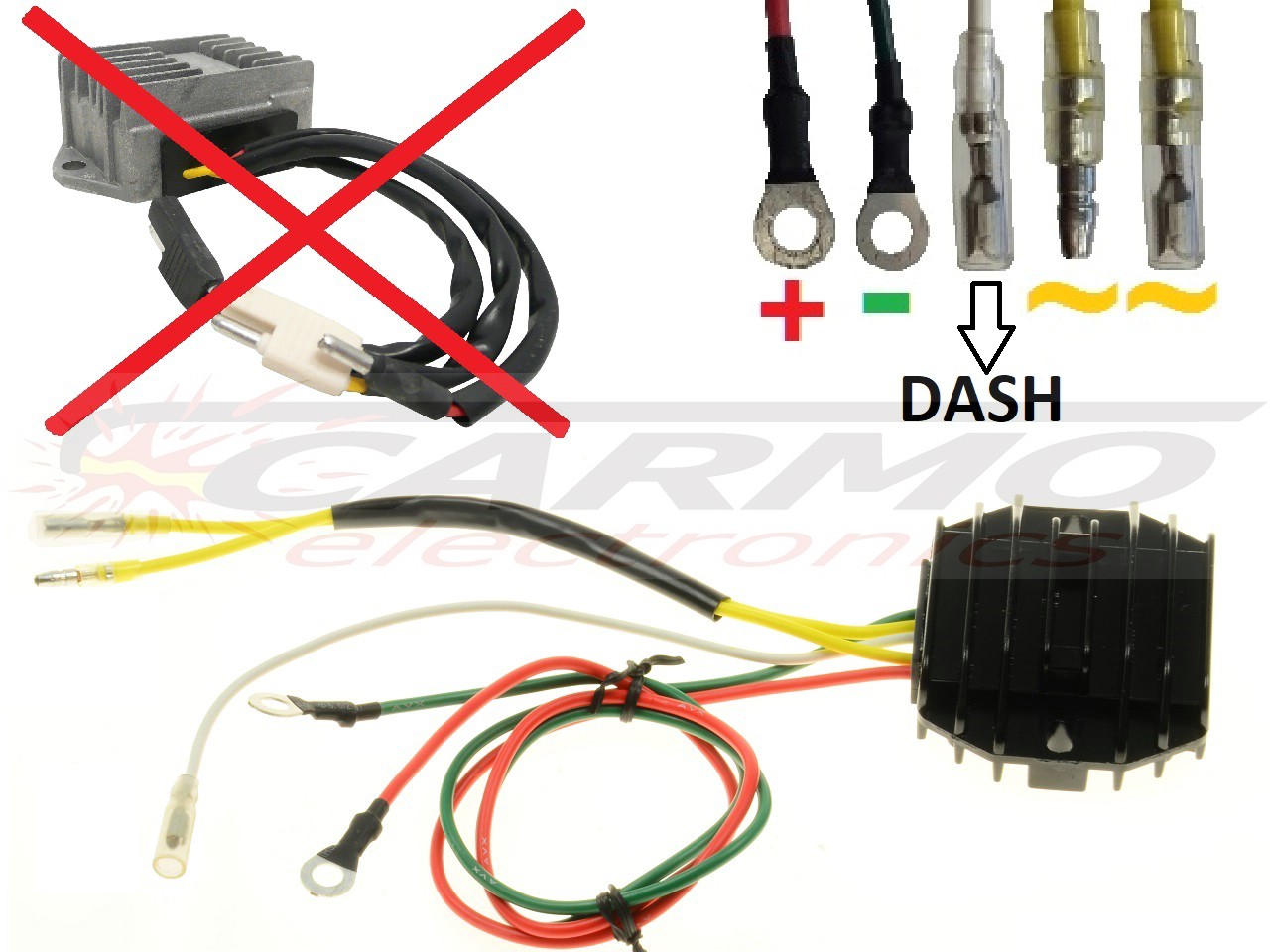 CARR511-851 - Ducati Moto Guzzi 2 fase MOSFET Regulador de voltaje rectificador - Haga click en la imagen para cerrar